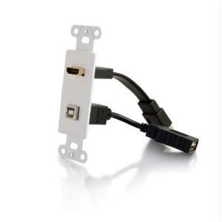 Cb Distributing Hdmi And Usb Pass-through Decora Style Wall Plate - White - ST131823